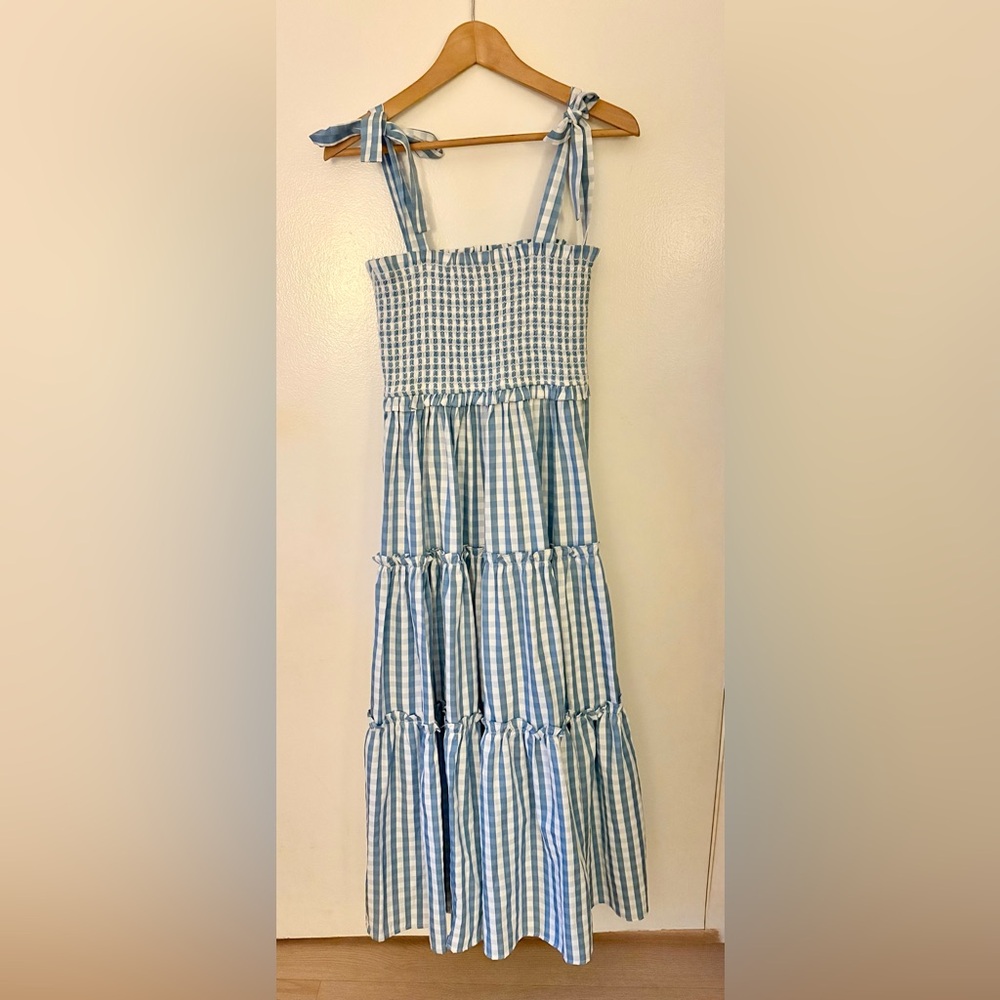 BuddyLove gingham blue & white Maxi dress from BuddyLove. Size Med. - Picture 3 of 4